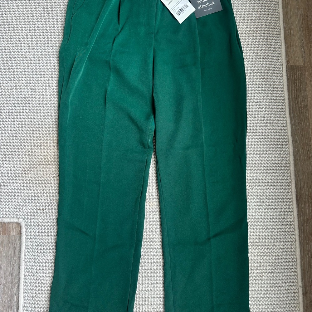 Tuckernuck NEW Green pleated High Rise Duncan pants - Picture 5 of 6